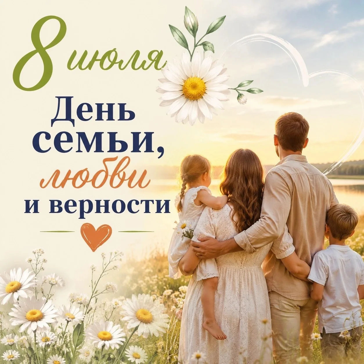 Дорогие друзья! 🎉

Поздравляем вас с Днём семьи, любви и верности! ❤️

🧑‍🧑‍🧒‍🧒Семья — это тихая