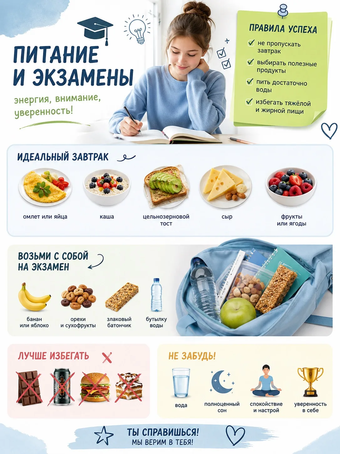 🍎 Питание и экзамены: как помочь организму справиться со стрессом 📚  Период экзаменов — время повыше