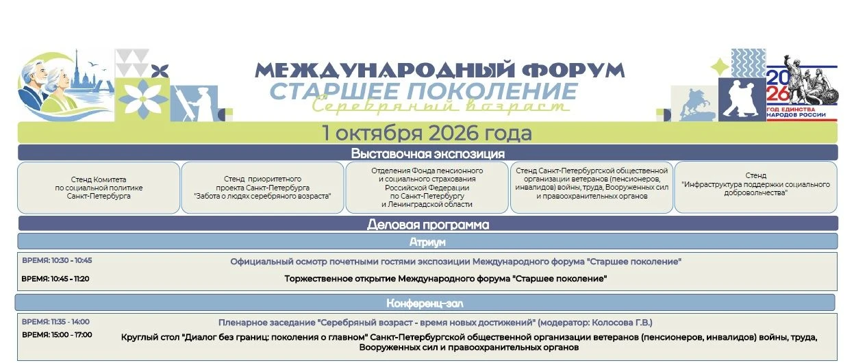 Международный форум «Старшее поколение» 2026