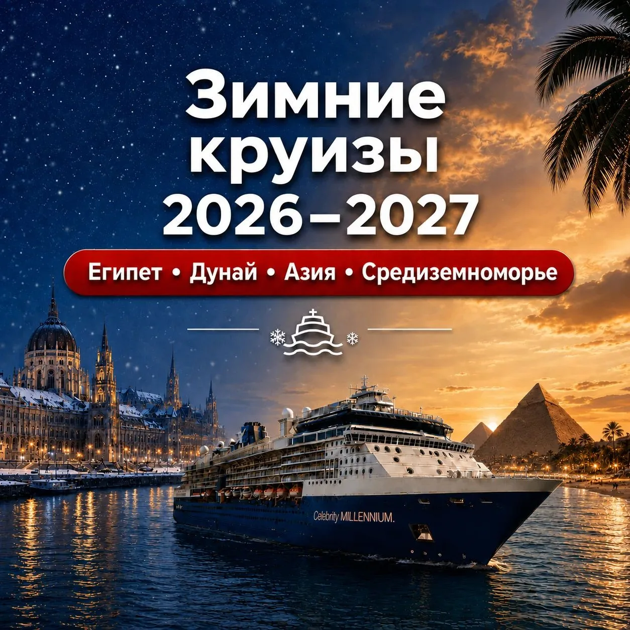 ❄️ Зимние круизы 2026–2027: четыре направления для вас.