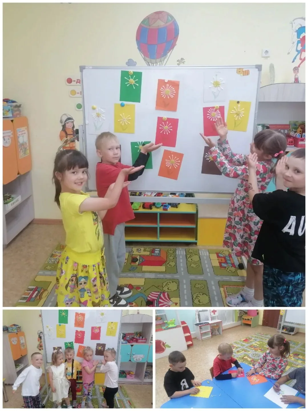 Сегодня ребята 👫 сделали поделку "Ромашка" из ватных палочек и пластилина.                         