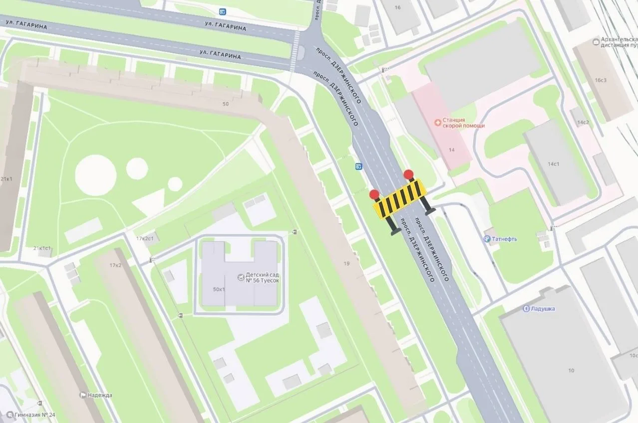 🚧 Перекрытие улицы Дзержинского продлили до 26 июля.