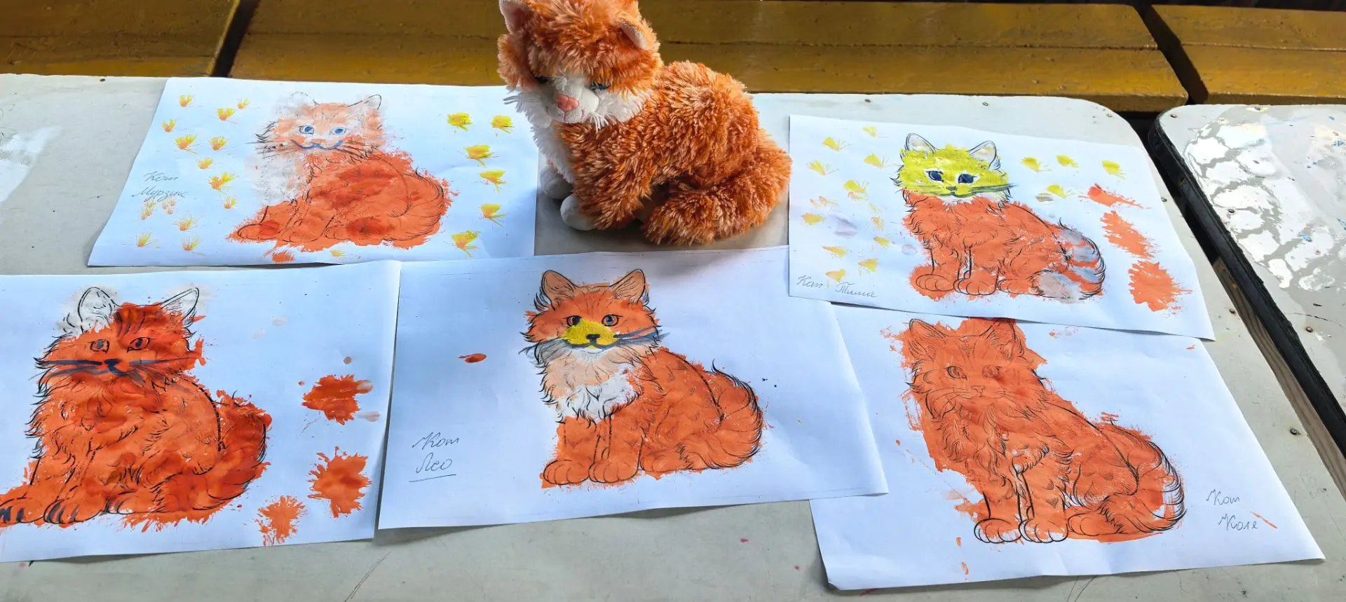 🐈«Пушистый рыжий котик»: рисуем в технике тычкования кистью🖌️