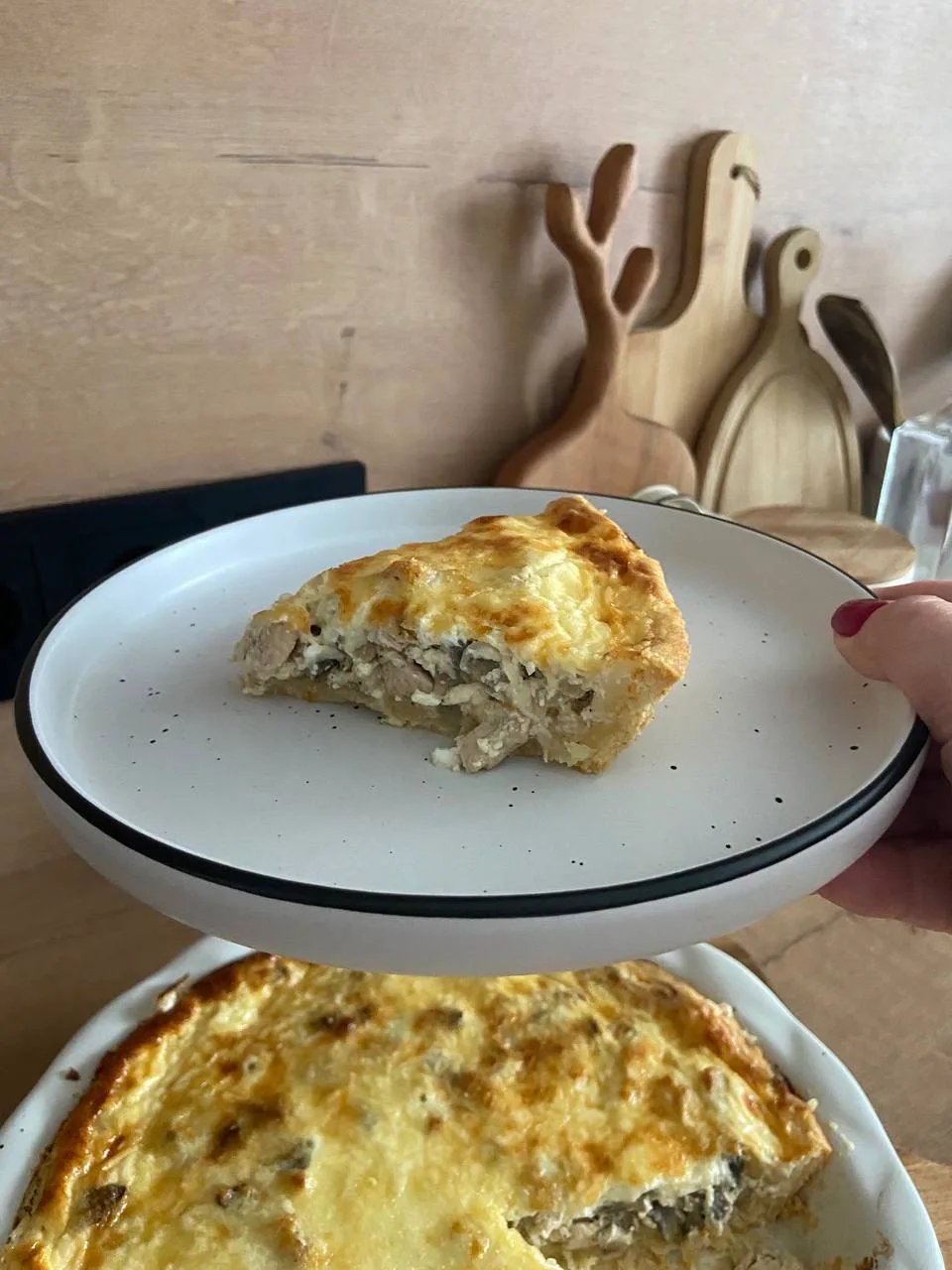 Пирог с курицей и шампиньонами