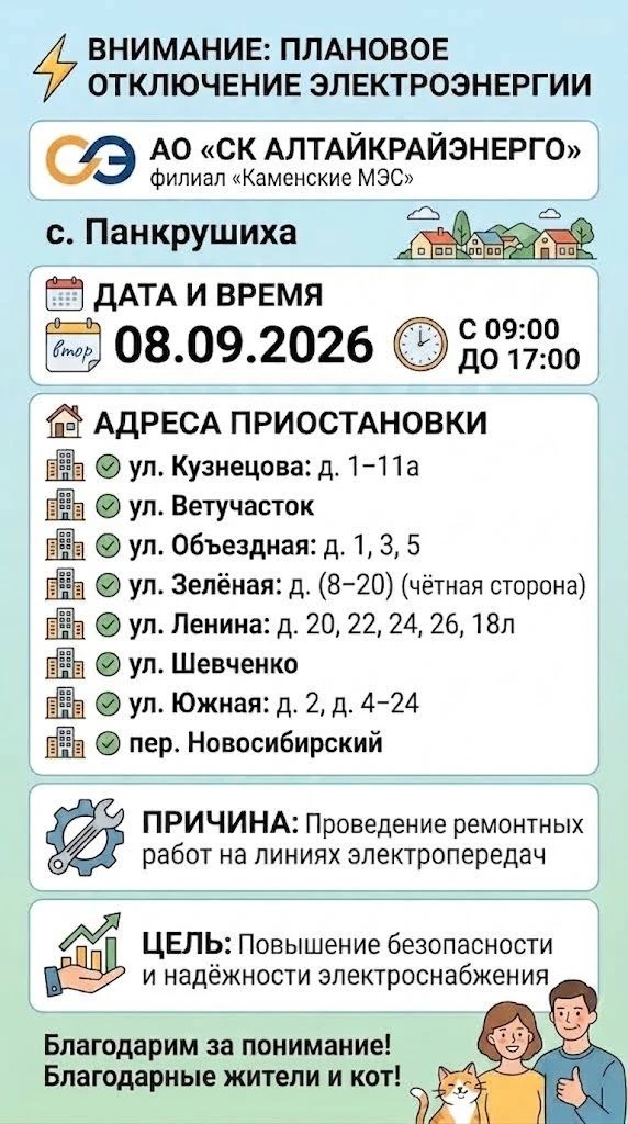 АО «СК Алтайкрайэнерго» информирует!