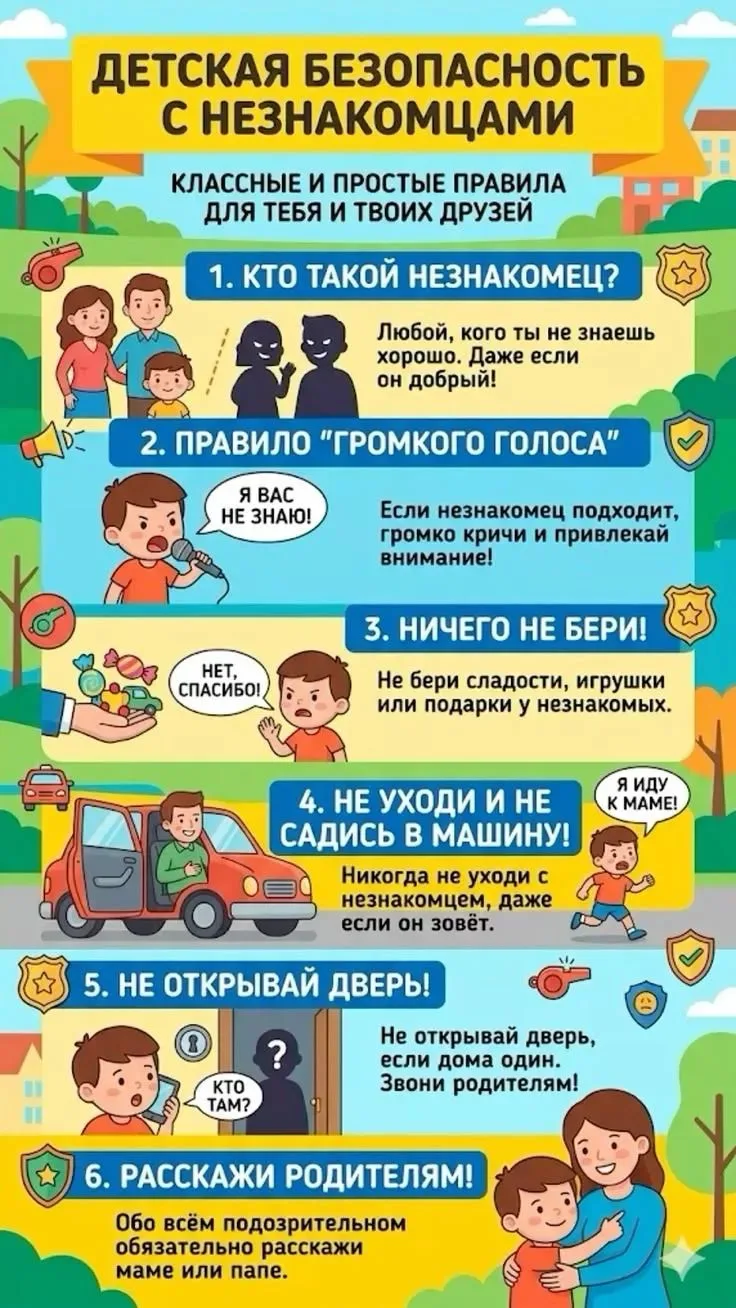 Памятки безопасного поведения для ребенка младшего возраста