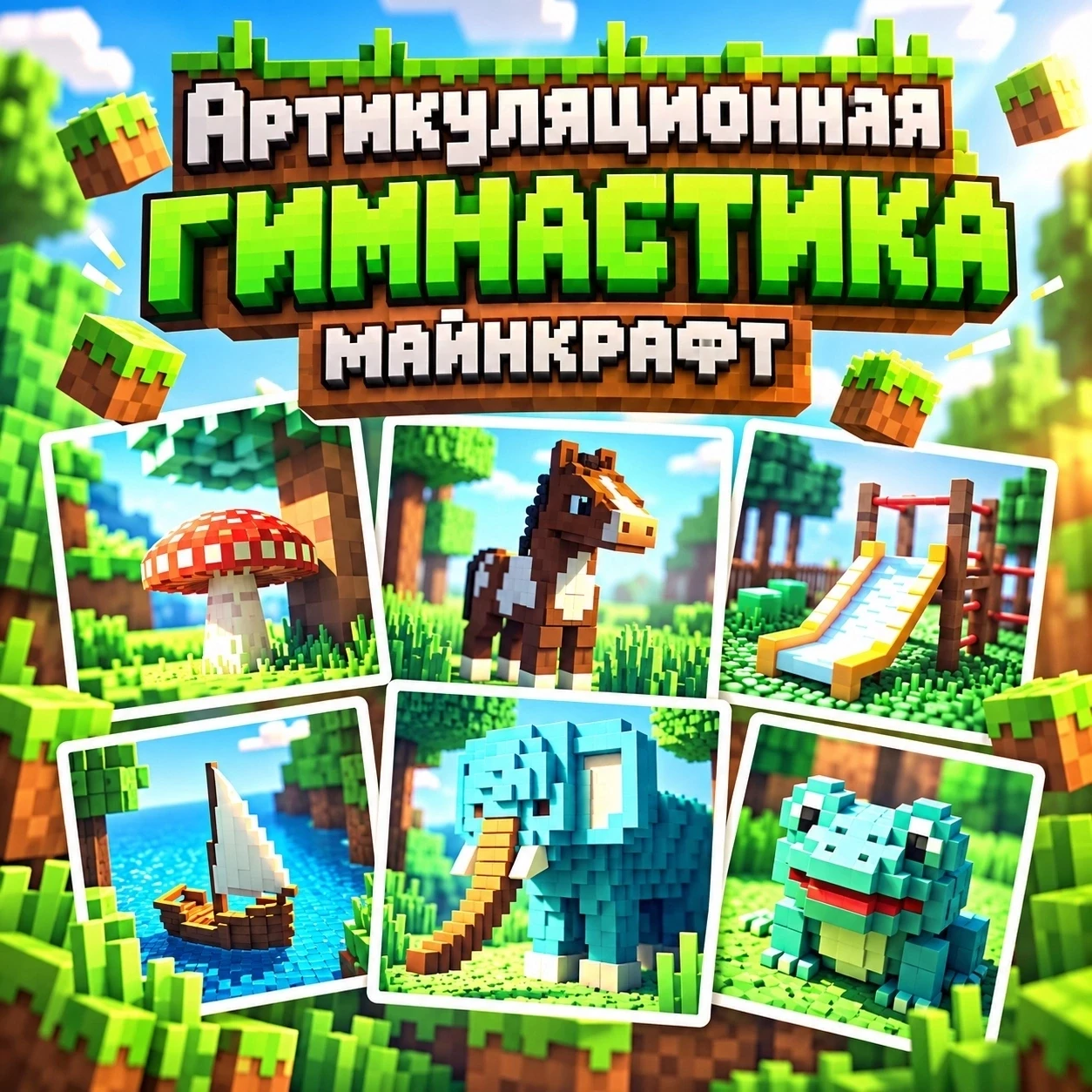 Артикуляционная гимнастика в стиле Майнкрафт. Для мальчиков 🥊