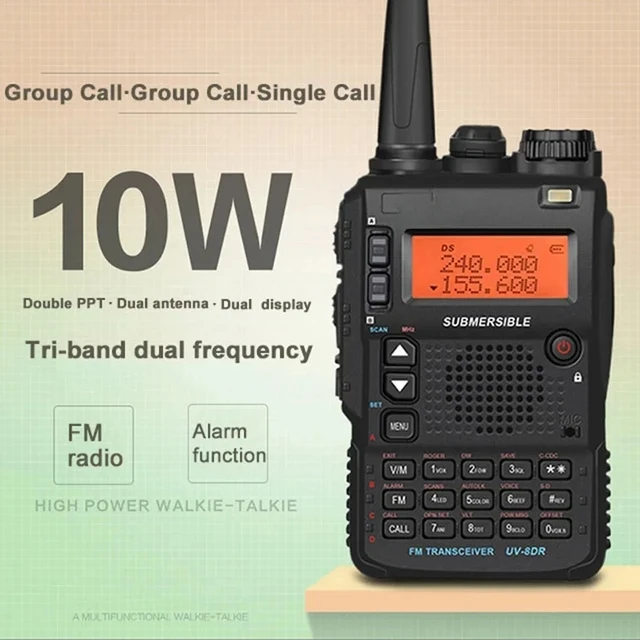 10 Вт рация UV-8DR (Yaesu VX-8DR) 3 диапазона