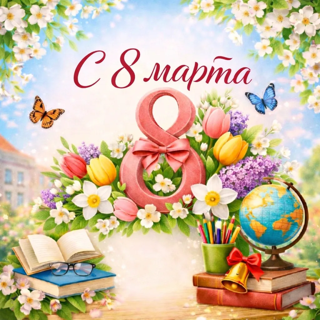 Дорогие мамы, бабушки, учителя, сотрудницы школы, девочки, сегодня ваш день — день весны, красоты и 