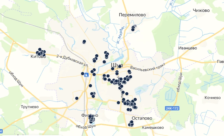 Единая карта убежищ в Ивановской области