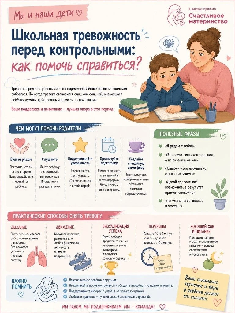 Входные контрольные работы в сентябре: как родителям снизить уровень тревожности ребёнка