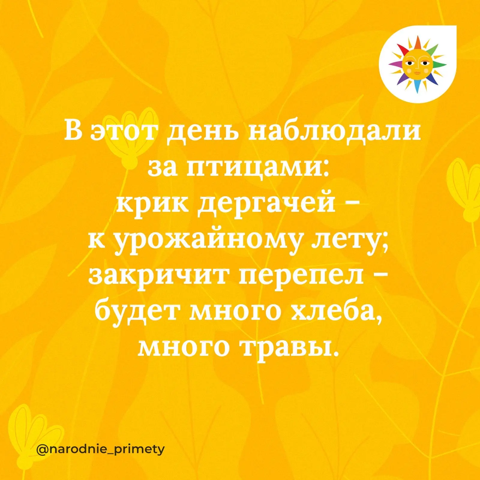 🌞Народные приметы