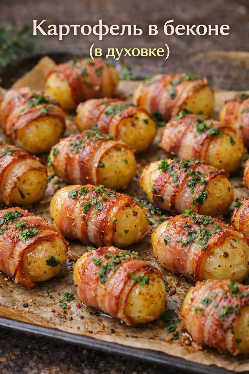 🥔 Картофель в беконе (в духовке)