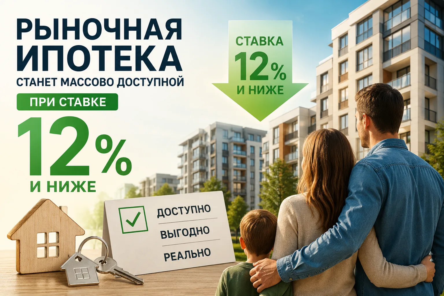 ⚡️ Рыночная ипотека станет массово доступной при ставке 12% и ниже — АКРА