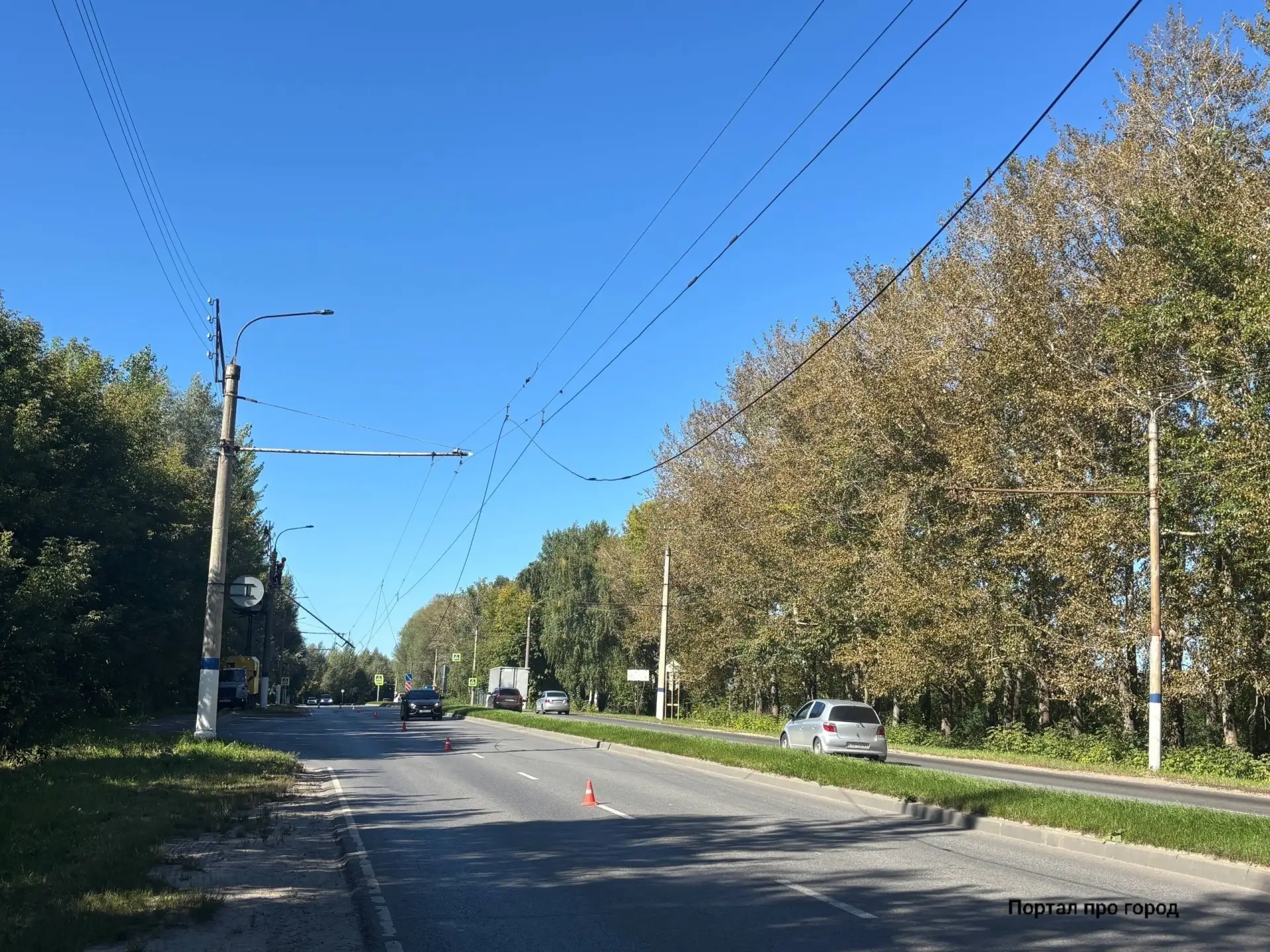 На Промышленной в Новочебоксарске произошел инцидент с троллейбусным проводом.