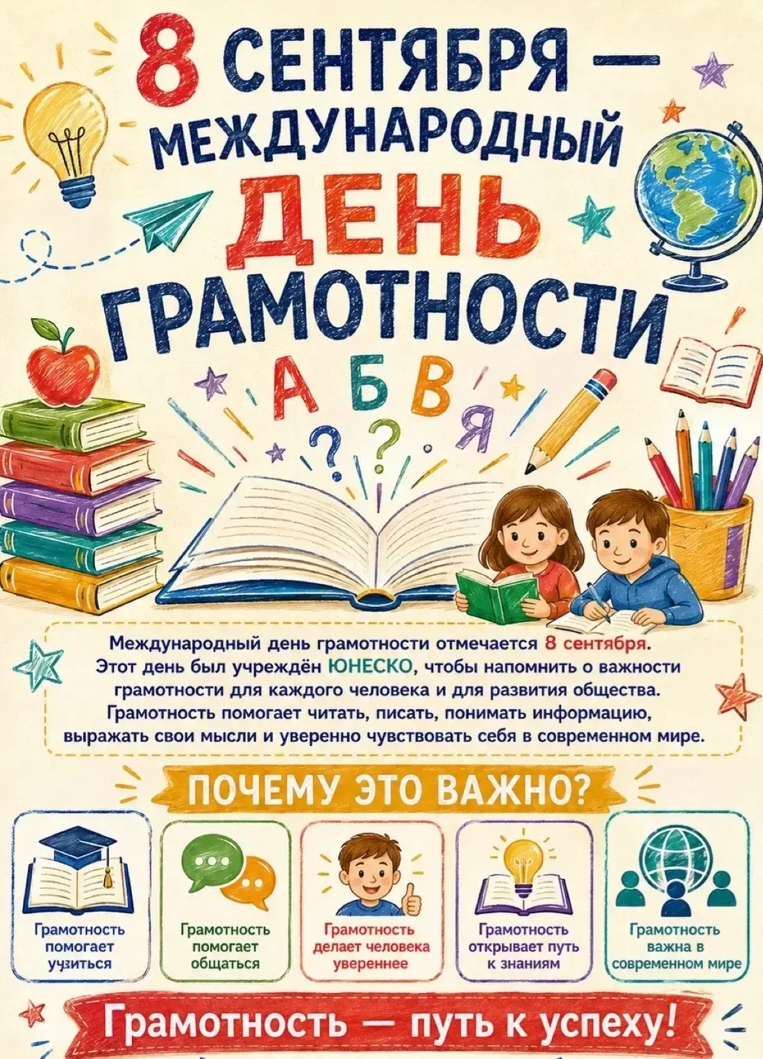 ✨📚8 сентября- Международный день распространения грамотности и День языков народов Рос...