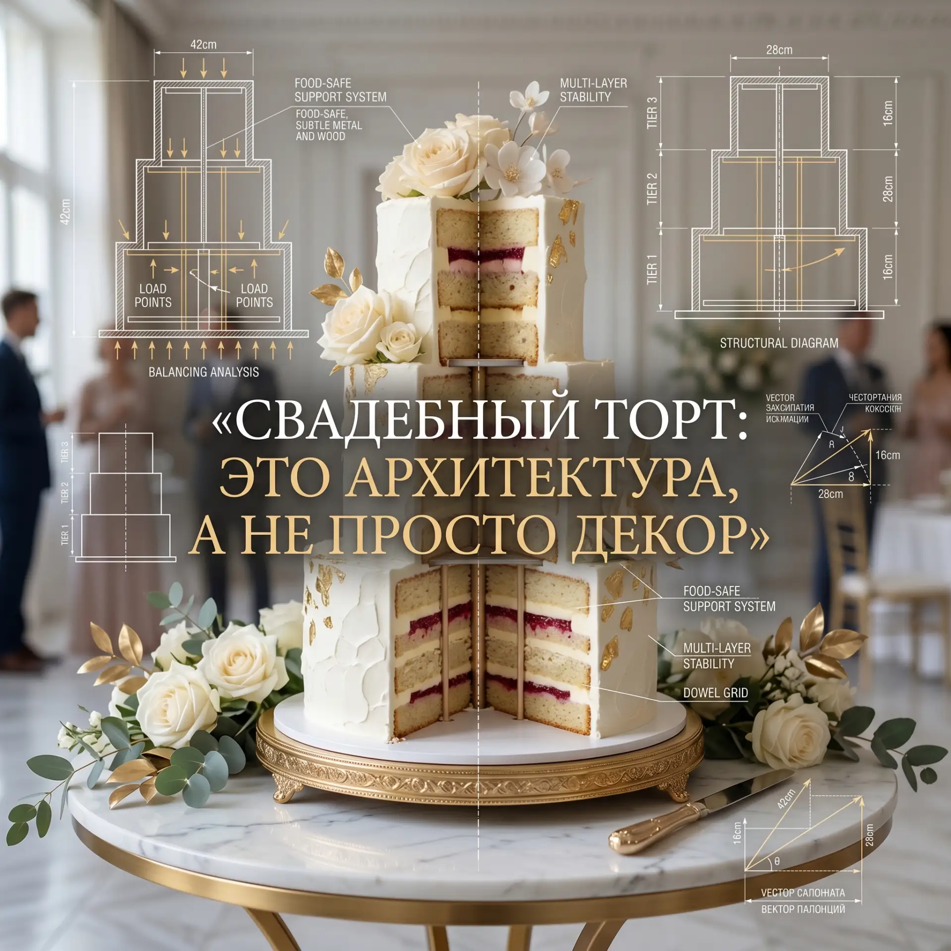 💍 Свадебный торт: архитектура вкуса, а не просто декорация