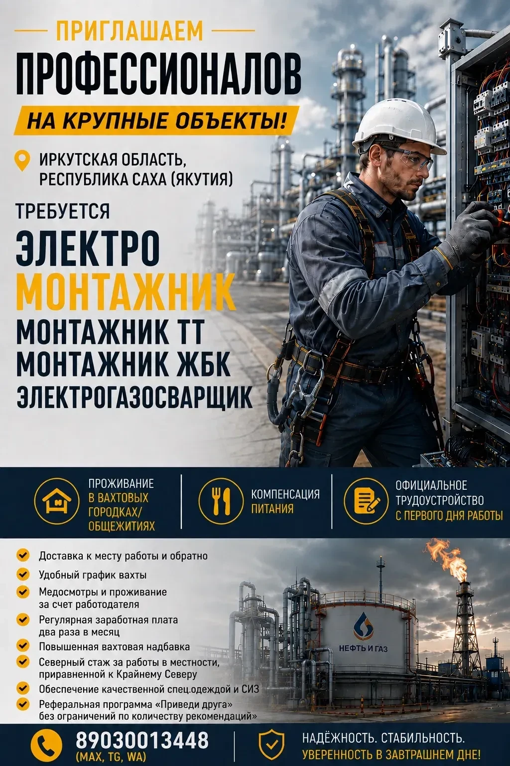 ⚡️ РАБОТА ВАХТОЙ В ИРКУТСКУЮ ОБЛАСТЬ И ЯКУТИЮ | ОФИЦИАЛЬНО Ищем профессионалов… — публикация канала «ВАХТАВИК»