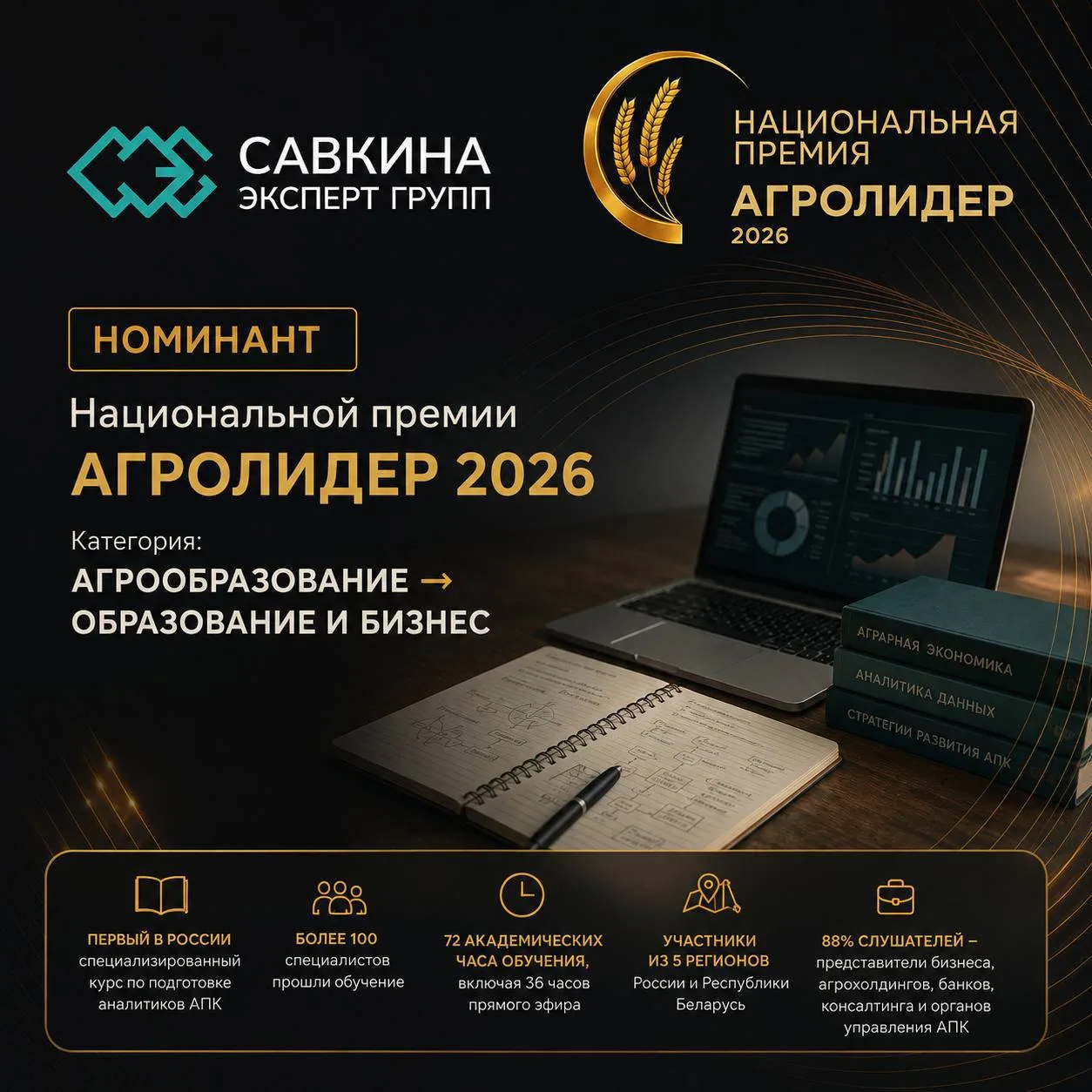 «Савкина Эксперт Групп» — номинант Национальной премии «АГРОЛИДЕР 2026»