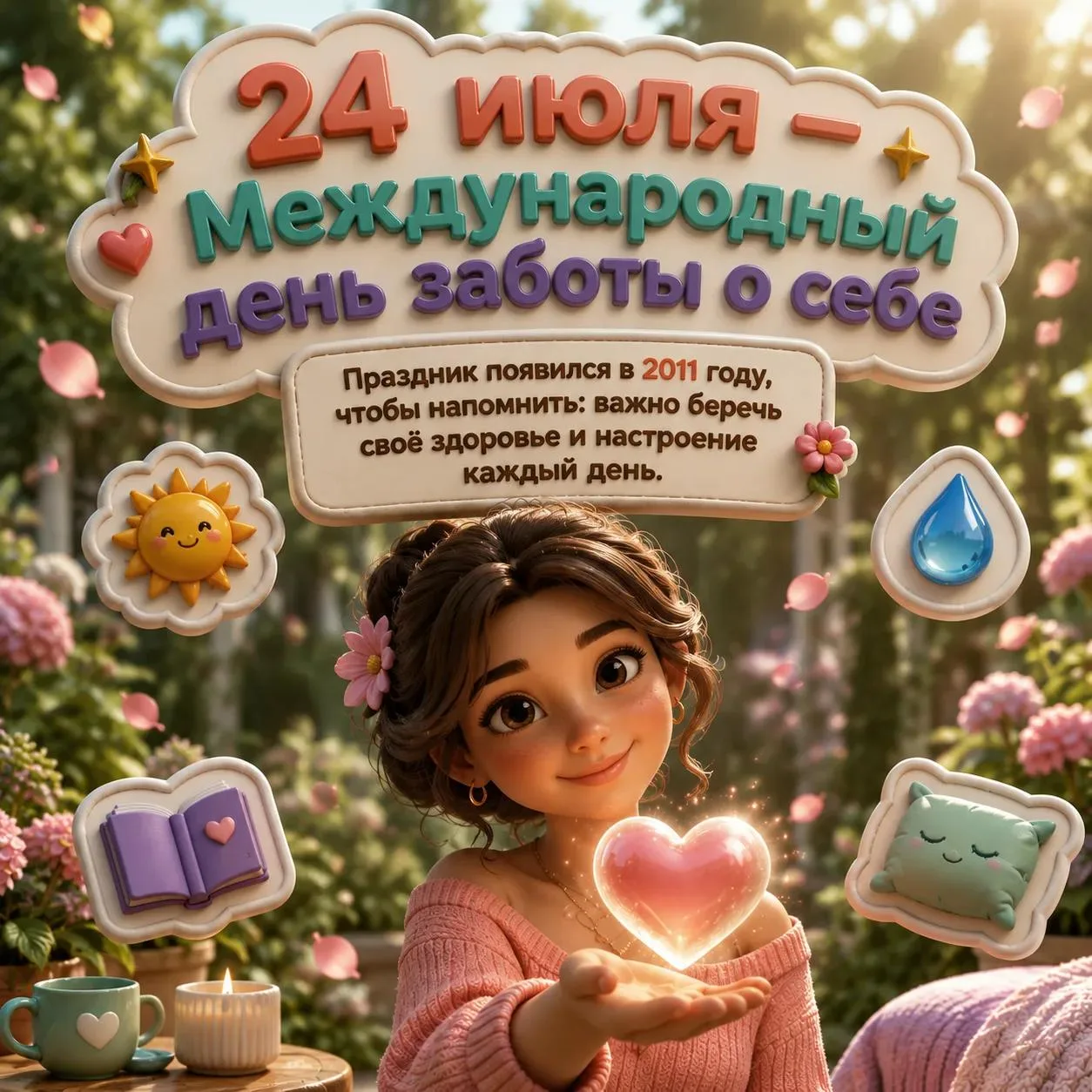 🌸 24 июля — Международный день заботы о себе! 🌸

Праздник появился в 2011 году, чтобы напомнить: б