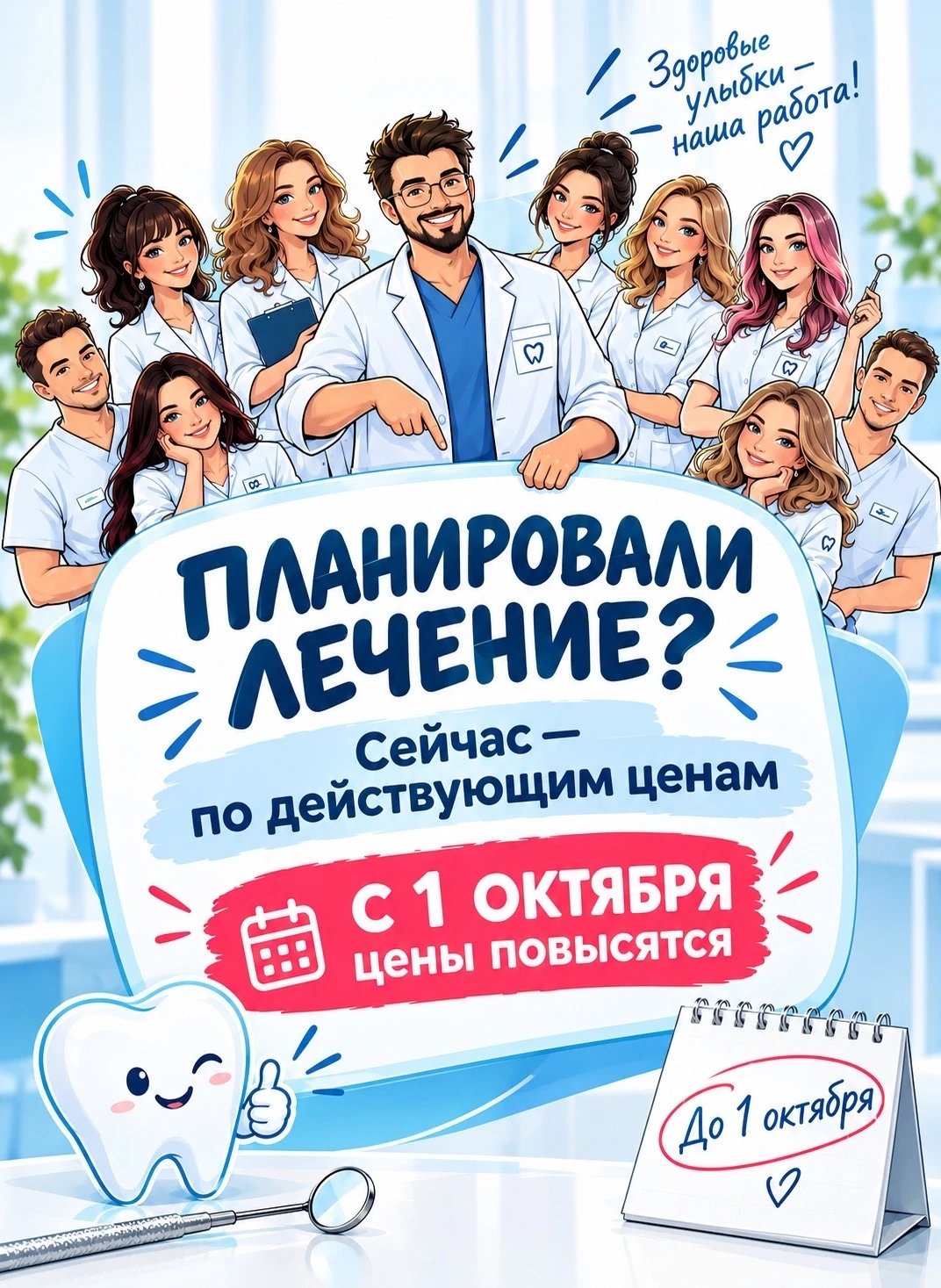 🦷 Планируете лечение зубов? Сейчас самое время записаться