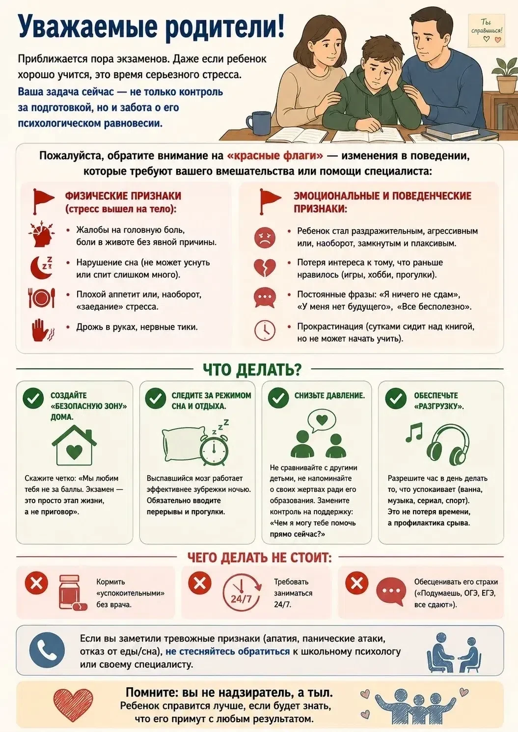 🎒 Экзамены — это стресс не только для детей, но и для родителей!