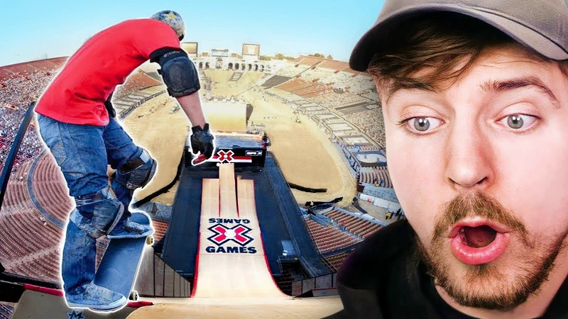 82.(Beast Reacts) - Самый длинный в мире прыжок на коньках!