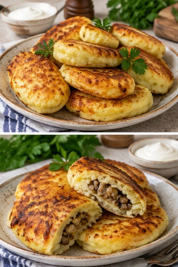 "Зразы из картофеля с грибами — мягкие, с румяной корочкой"