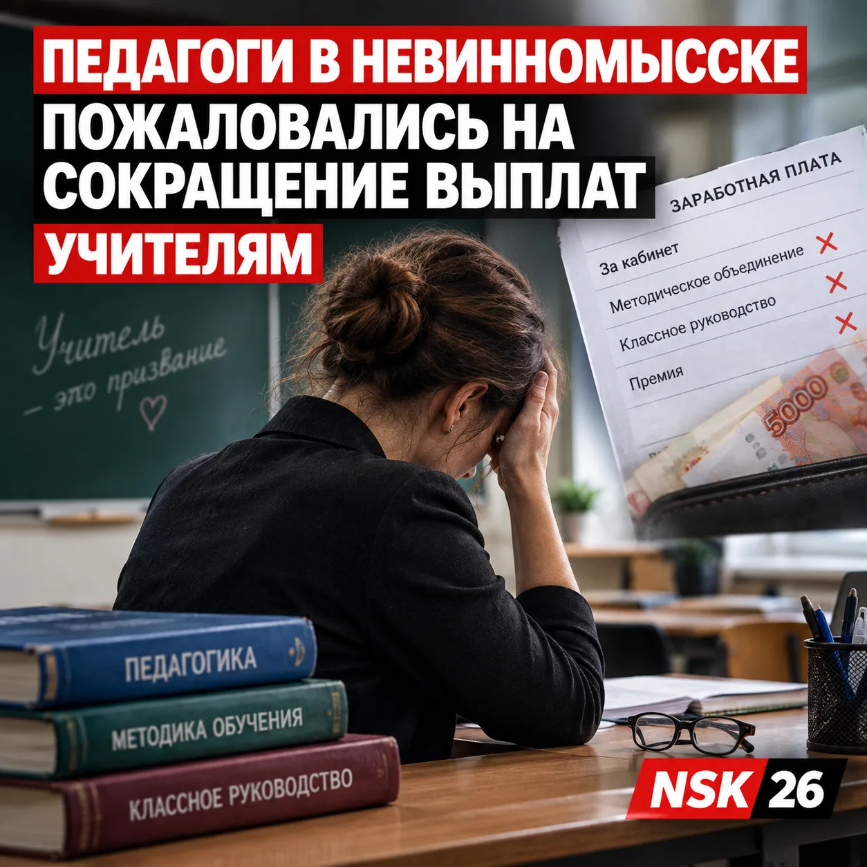 👩‍🏫 Педагог из Невинномысска пожаловалась на сокращение выплат учителям