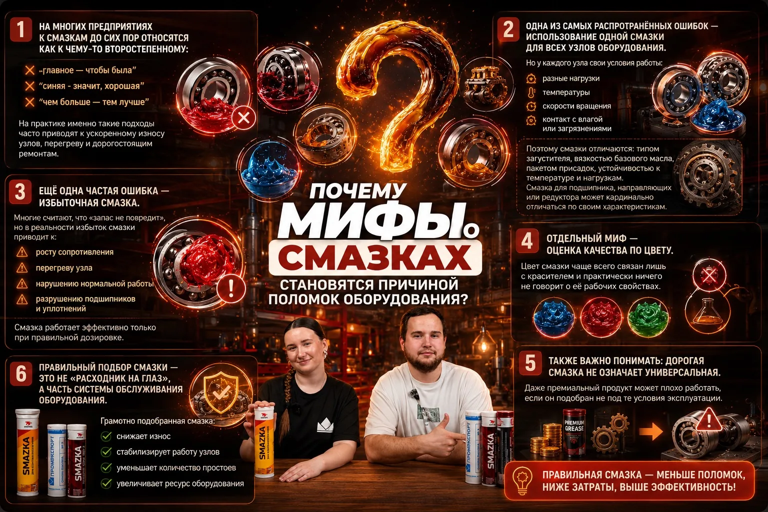 ⚙️Почему мифы о смазках становятся причиной поломок оборудования?