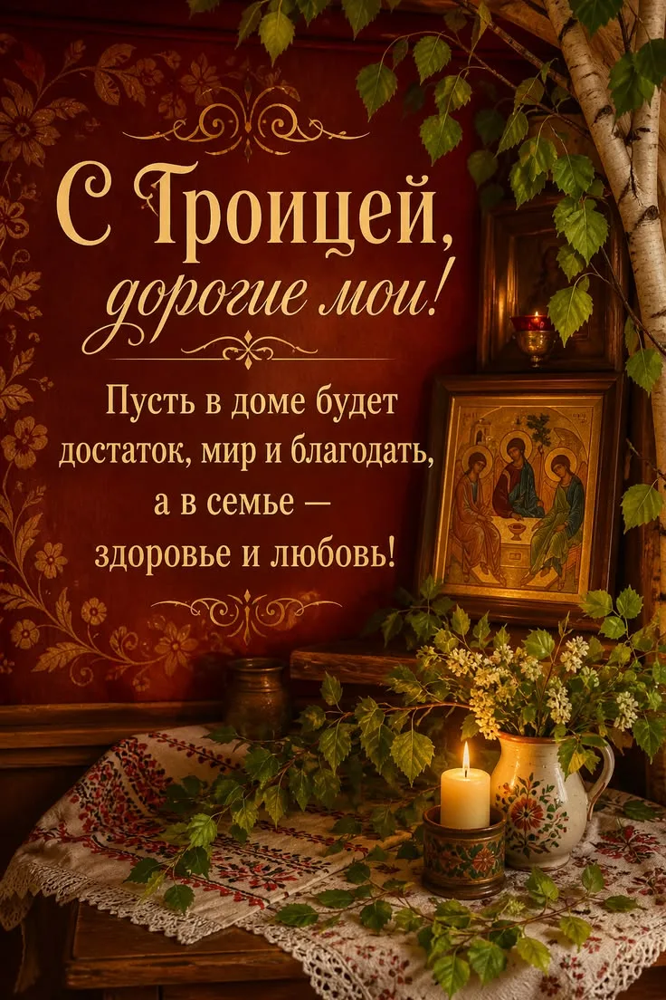 Доброго воскресенья, поздравляю  с праздником святой Троицы!  Господства  мира, радости...