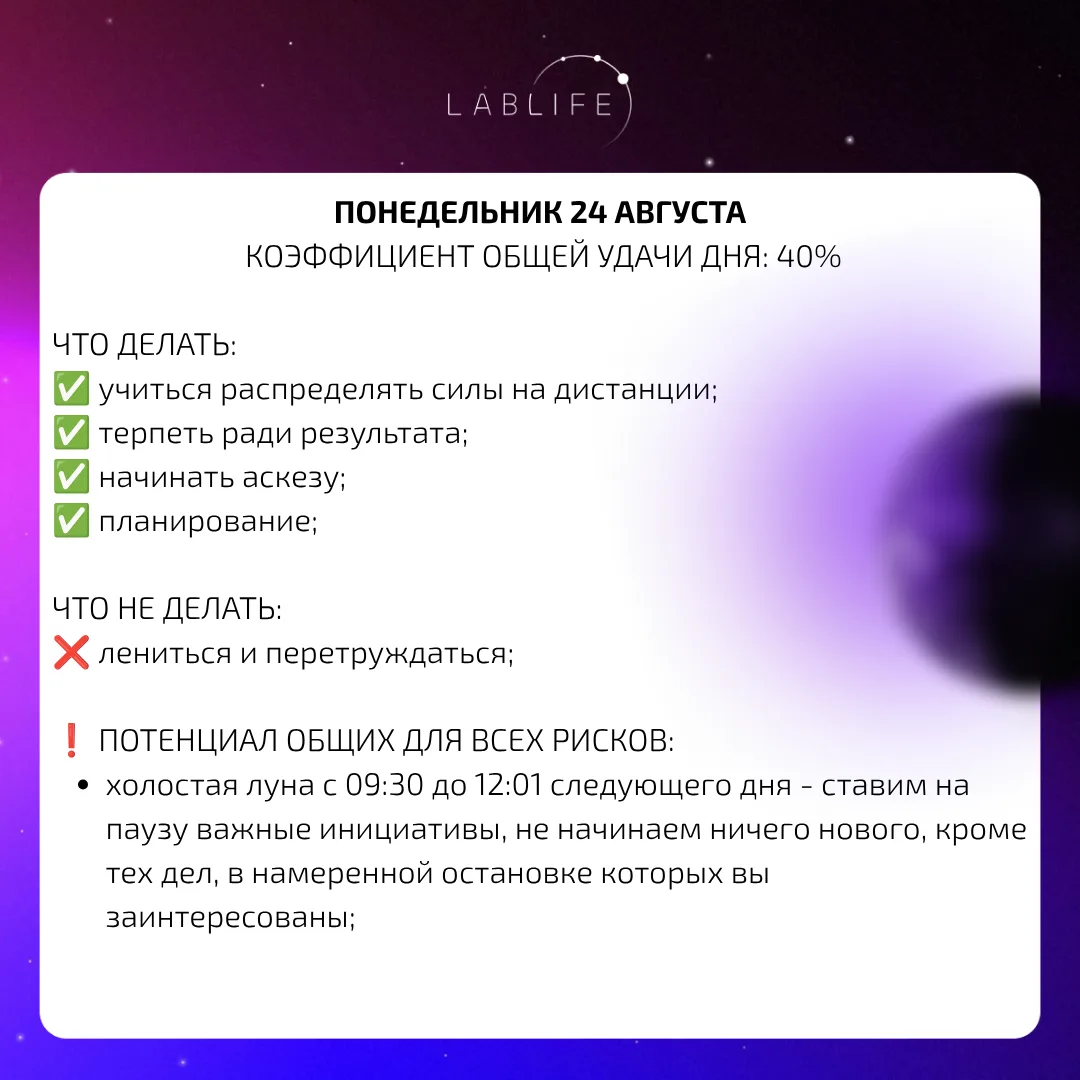 ☀️ Астрологический прогноз на 24 августа - 30 августа