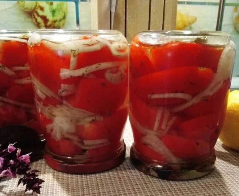 🍅 САЛАТ ИЗ ПОМИДОРОВ С ЛУКОМ НА ЗИМУ