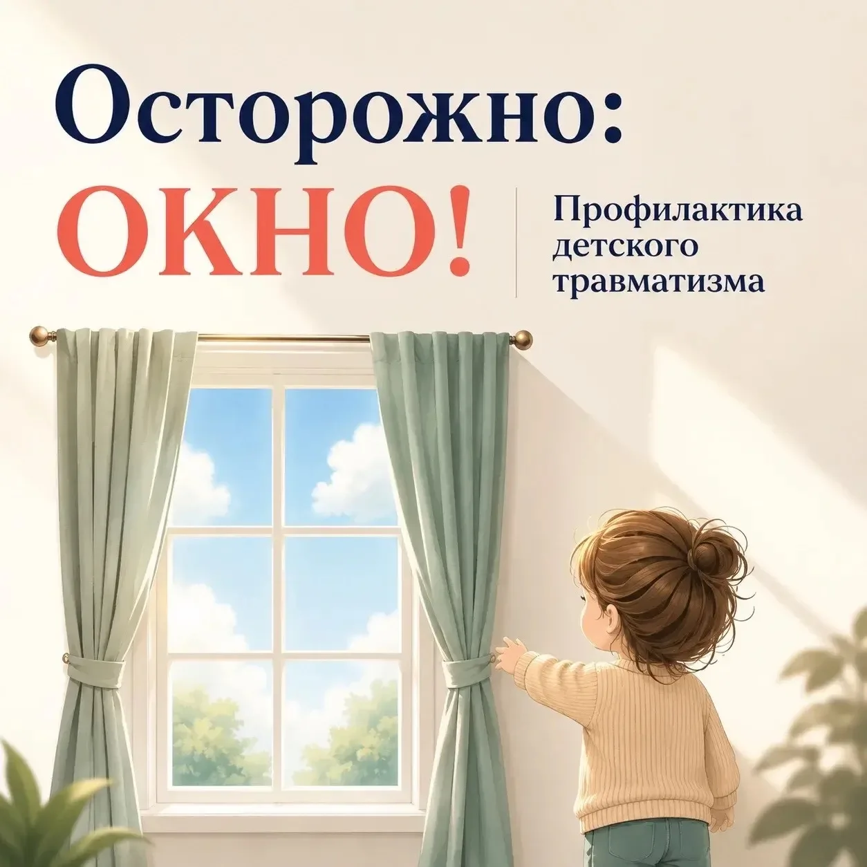 Профилактика детского травматизма: открытое окно может быть опасно для ребёнка.