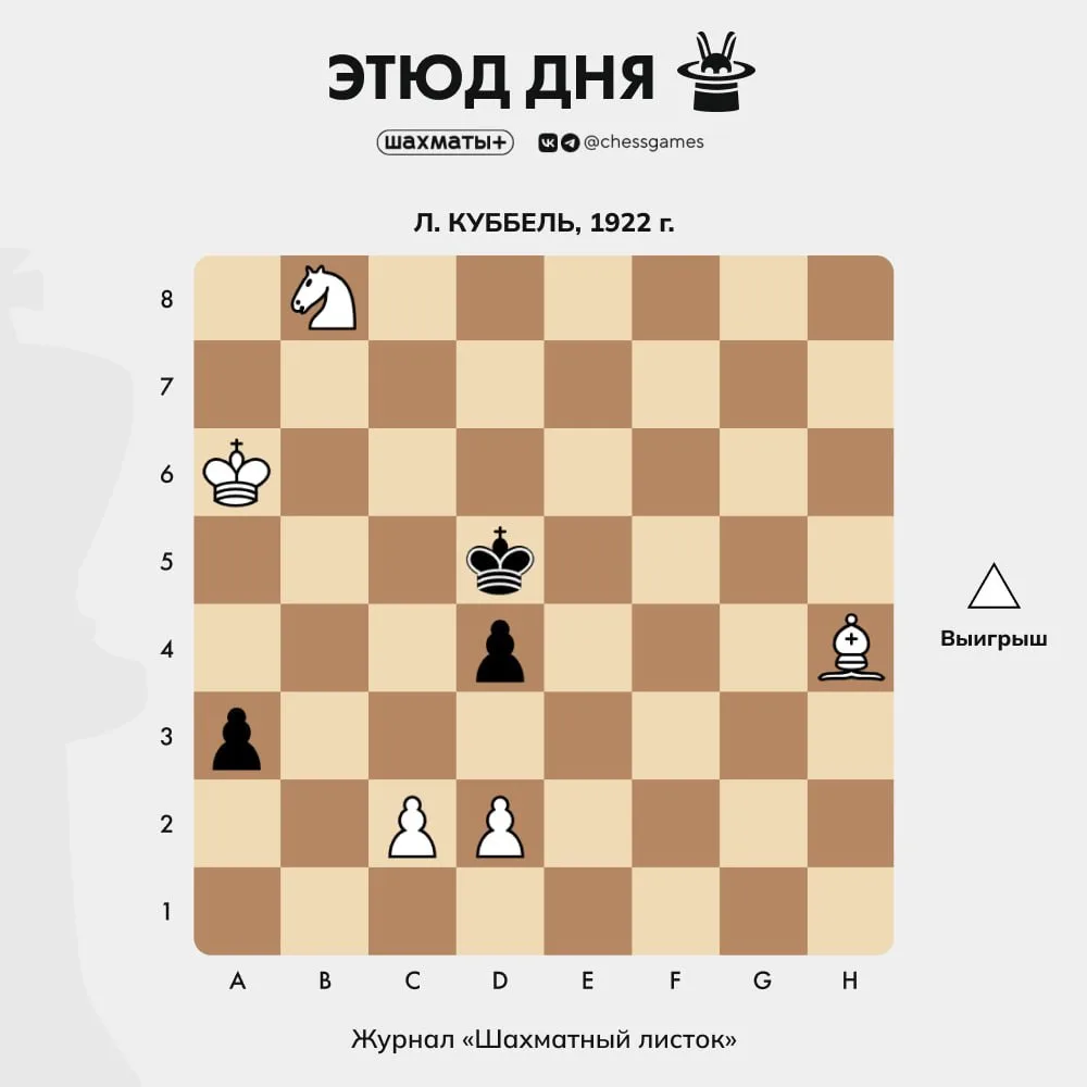 ♟  Этюд дня
🥇 Уровень сложности: продвинутый
📈 Примерный рейтинг: 2000+ Lichess

На диаграмме пред