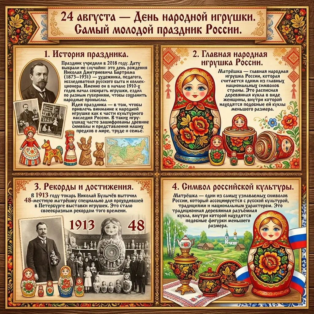 🎪 24 АВГУСТА — ДЕНЬ НАРОДНОЙ ИГРУШКИ 🪆