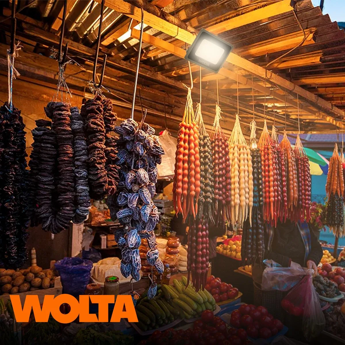 Прожекторы WOLTA® на одном из старинных рынков Москвы – Преображенском рынке