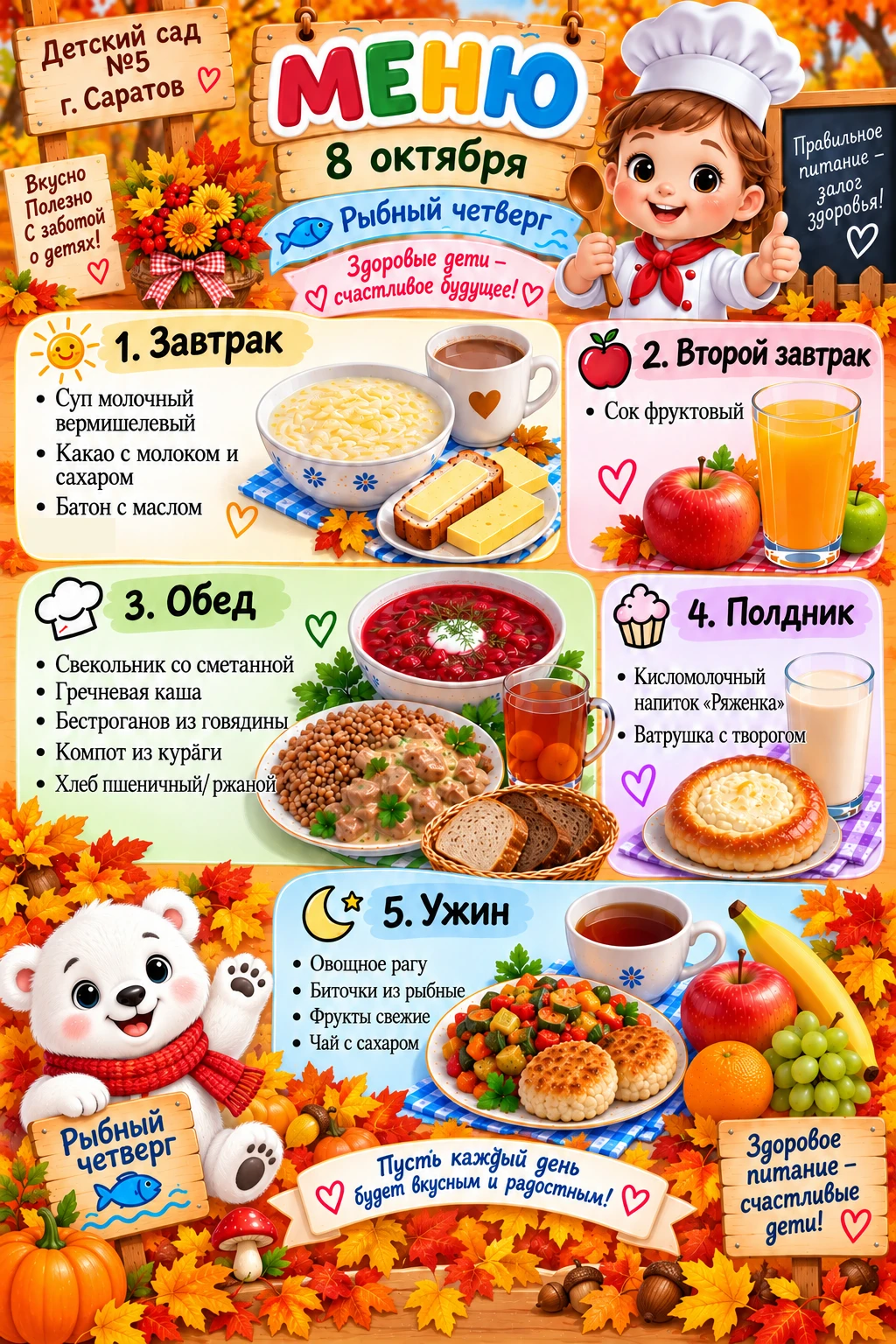 🍽️ Доброе утро, дорогие родители! ☀️