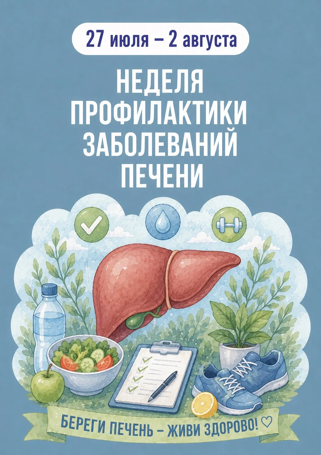 💚 27 июля — старт Недели профилактики заболеваний печени