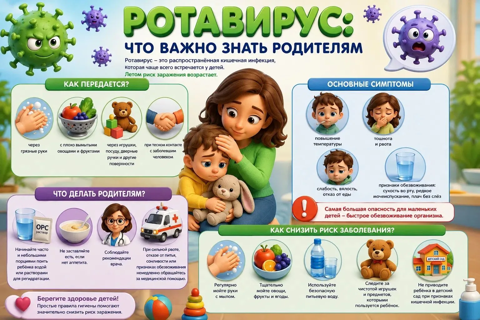 Ротавирус. Что нужно знать родителям.