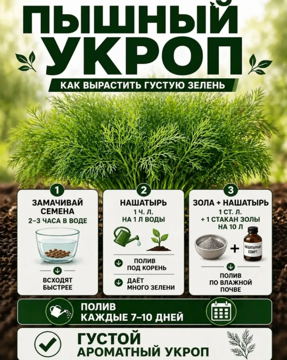 КАК ВЫРАСТИТЬ ПЫШНЫЙ УКРОП 🌿