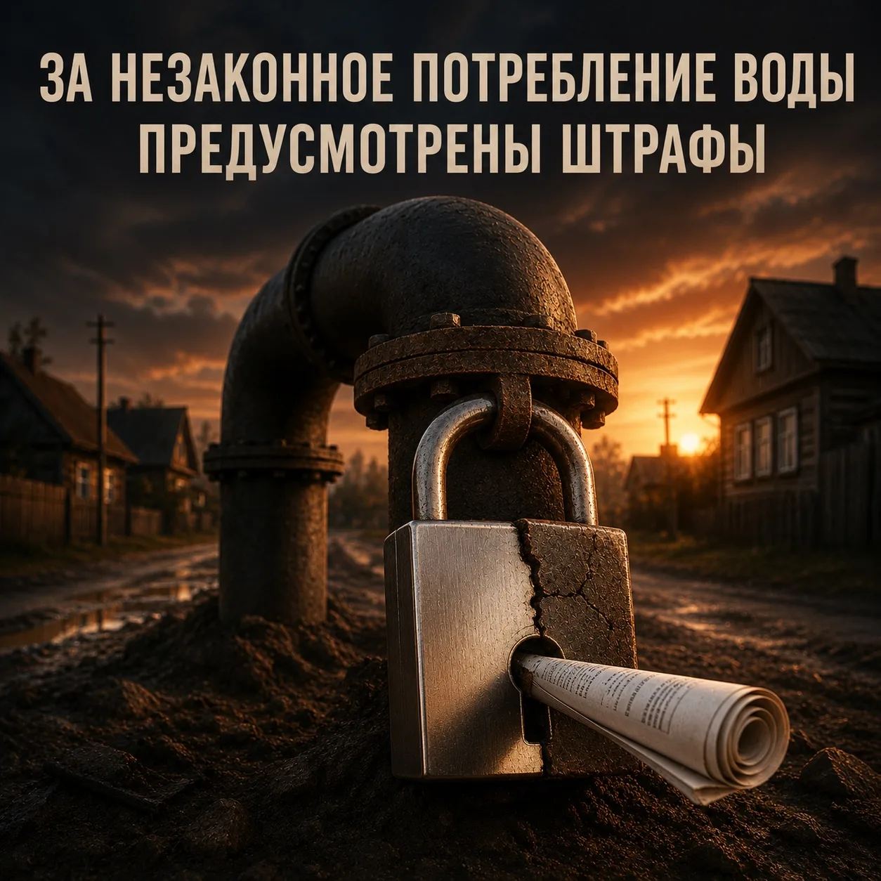 За незаконные врезки и потребление воды без договора предусмотрены штрафы и отключение ...