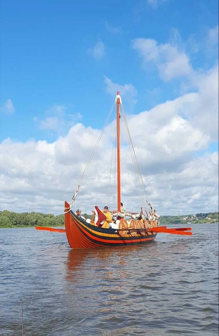 В Касимове на Оке заметили судно, похоже на драккар викингов ⛵