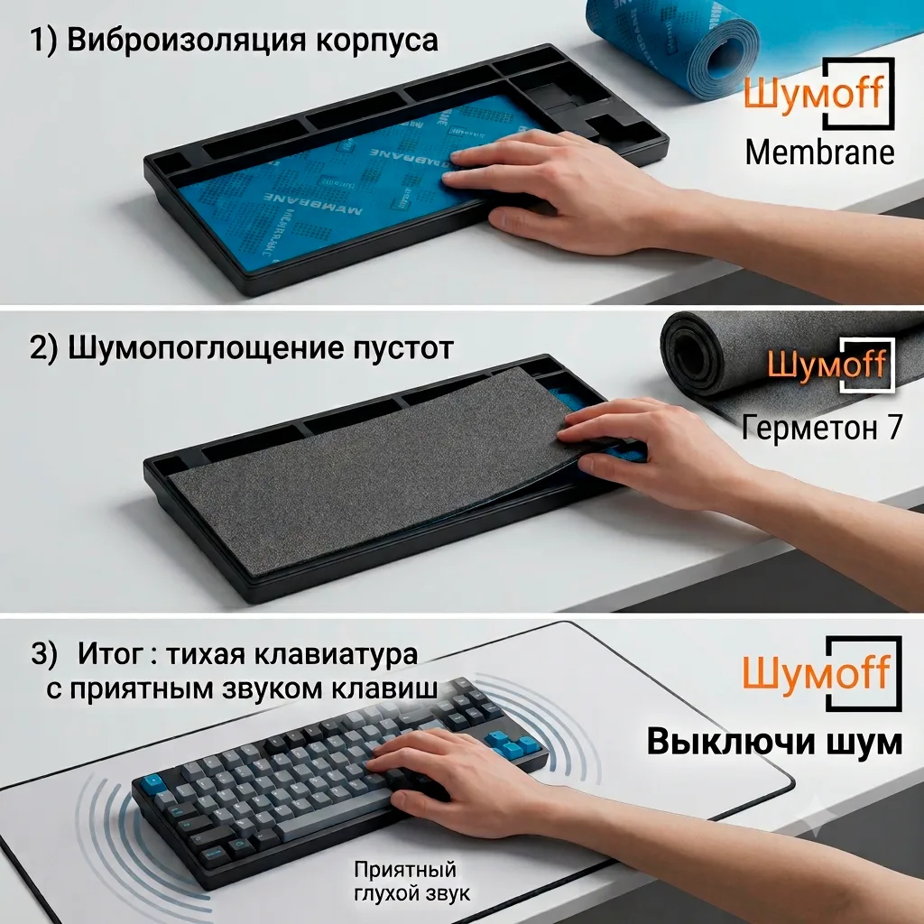 Тихо и глухо: правильная шумоизоляция механической клавиатуры материалами Шумофф

Любите приятный кл