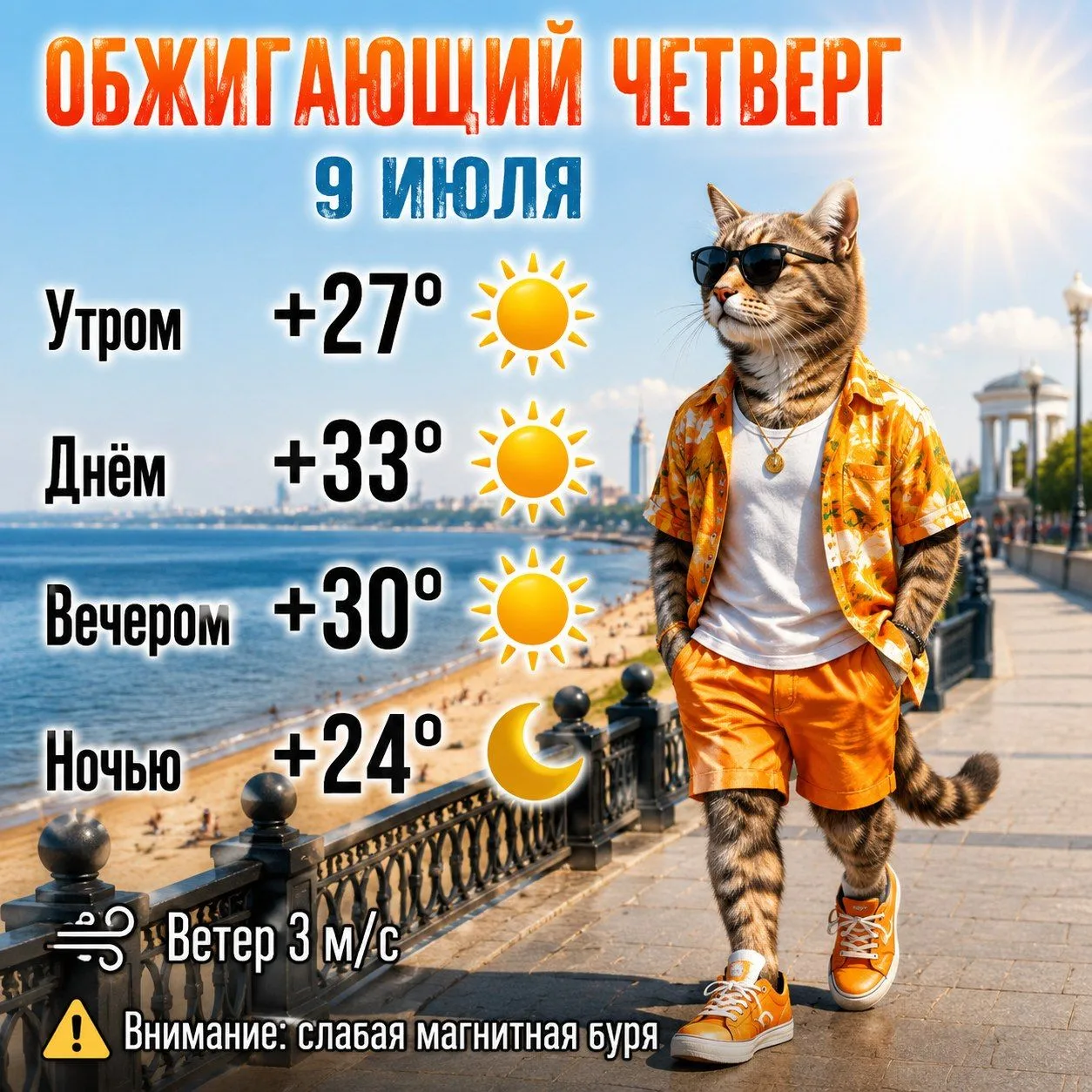 Жара не отступает. На градуснике снова плюс 33, ветра почти нет. Но мы не унываем, до в...