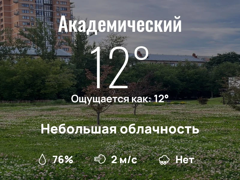Что с погодой в Академическом?
