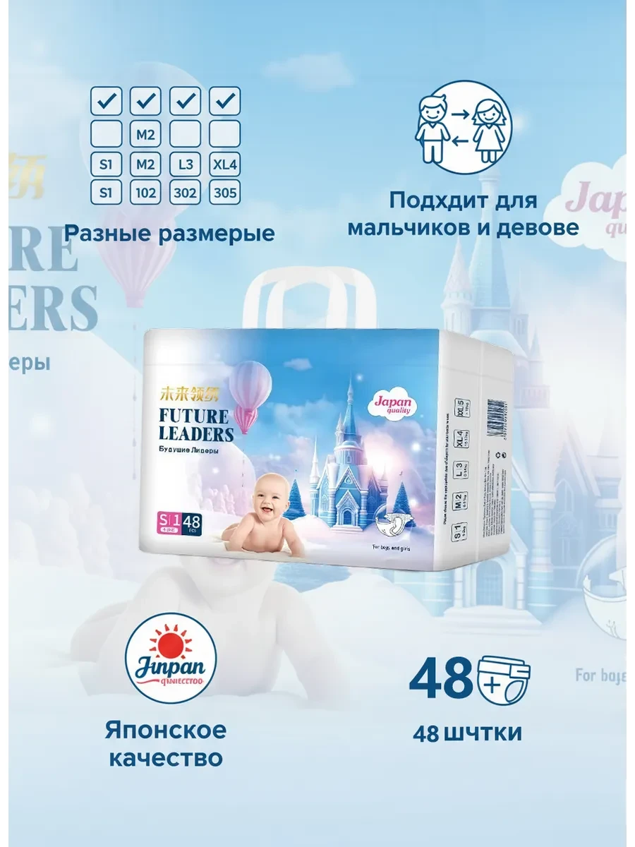 ⚡️ Подгузники для новорожденных 4-8 кг S 48 шт