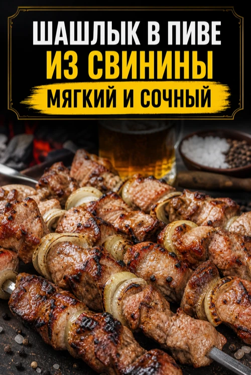 ШАШЛЫК В ПИВЕ ИЗ СВИНИНЫ МЯГКИЙ И СОЧНЫЙ НА МАНГАЛЕ