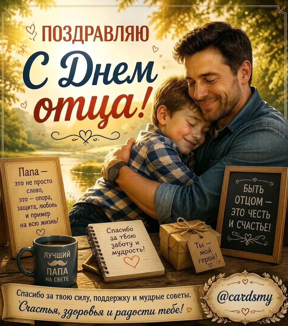 Папа - это не просто слово, это опора, защита, любовь и пример на всю жизнь!