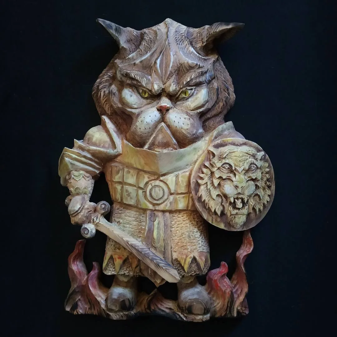 "Хмурый". Материал: сосна. Размеры: 54 см х 41 см. 🐈🙁👍
Автор работы мастер-резчик по дереву, худо